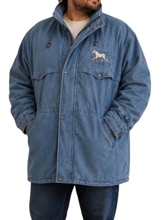 Vintage Other - Vintage Northwest Garments Horse Canvas Hooded Jacket Blue Canada XL